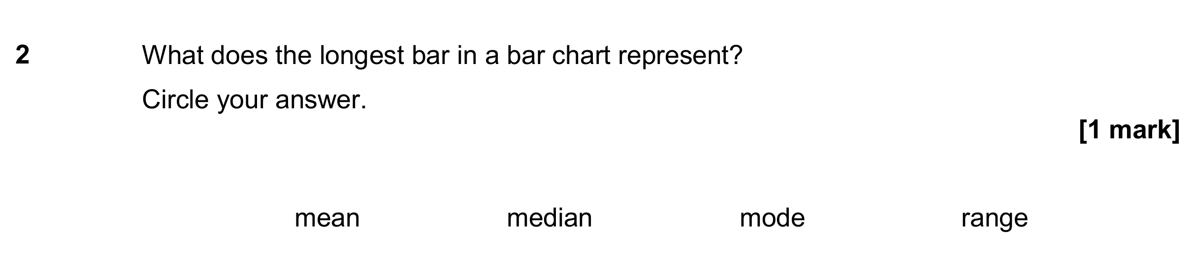 Question 2 — Mean/Median/Mode/Range — AQA GCSE November 2018