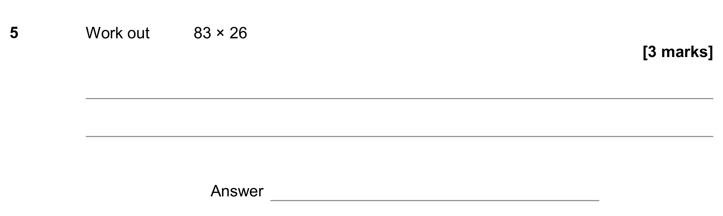 Question 5 — Multiplication — AQA GCSE November 2018