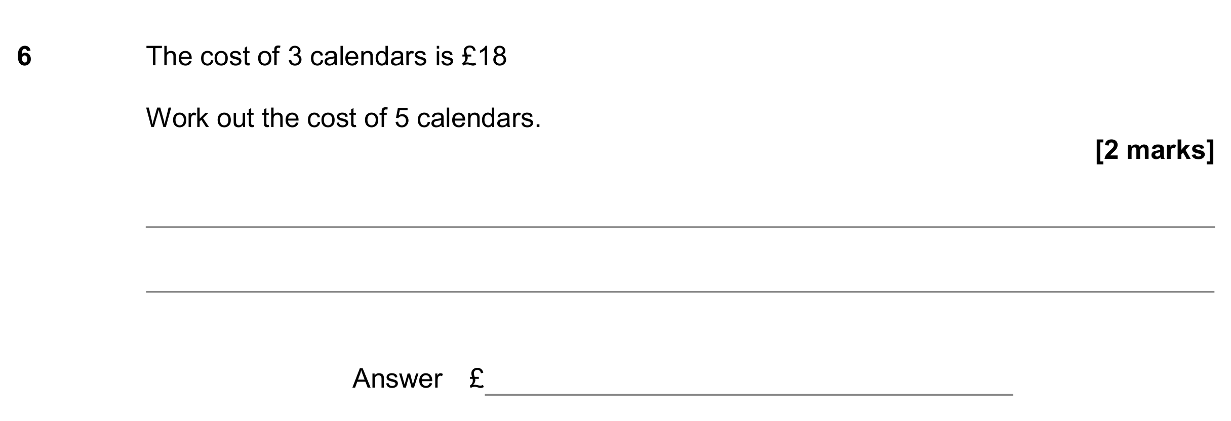 Question 6 — Money Problems — AQA GCSE November 2018