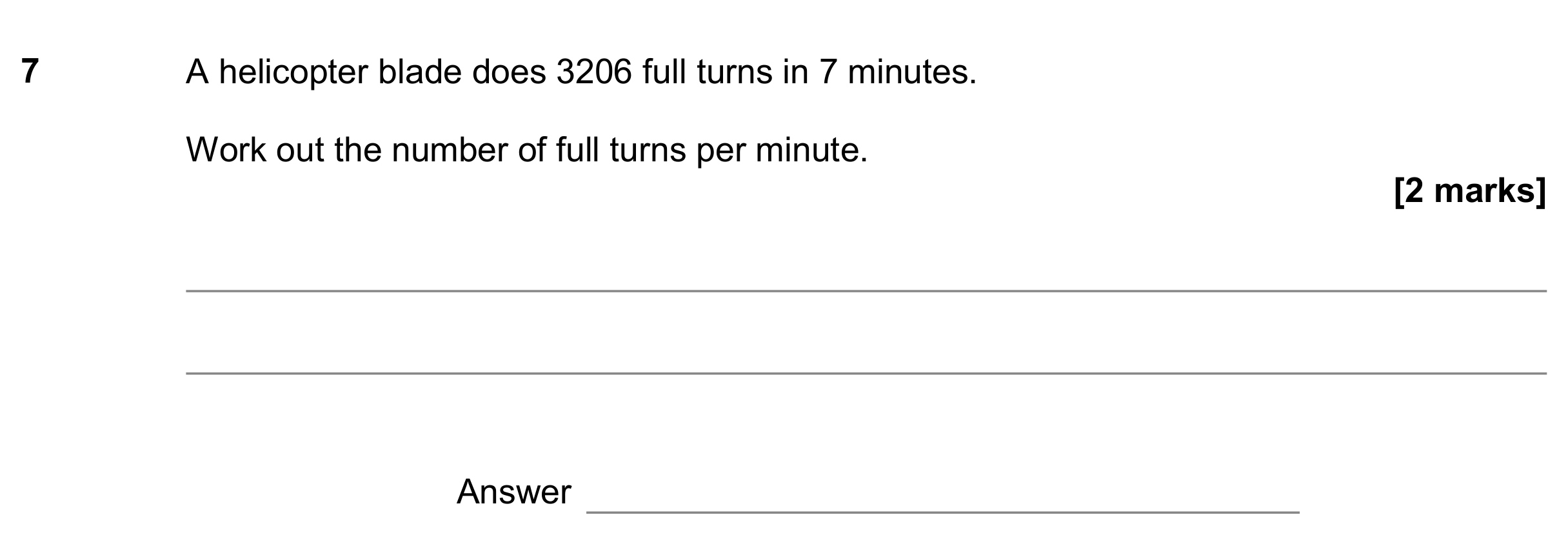 Question 7 — Division — AQA GCSE November 2018