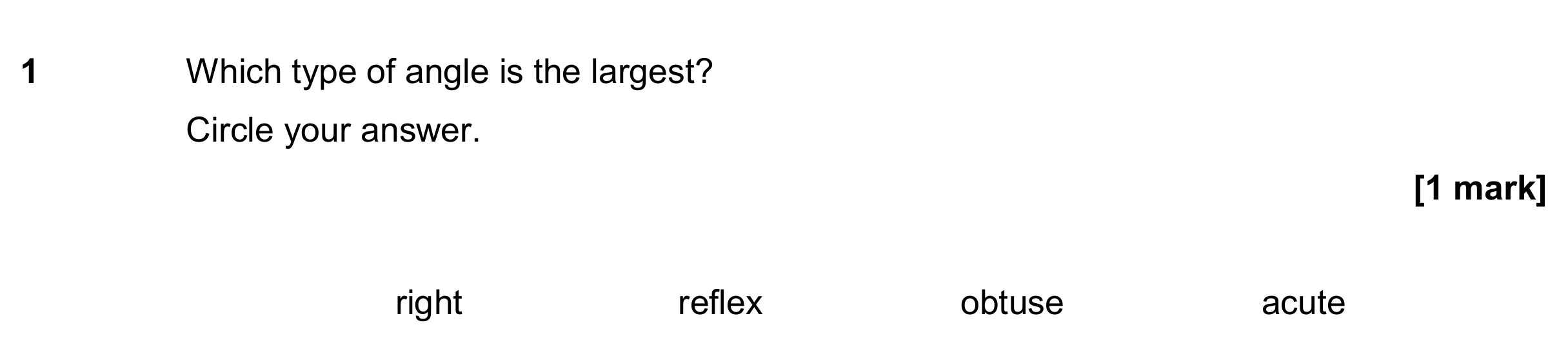 Question 1 — Angles — AQA GCSE June 2019