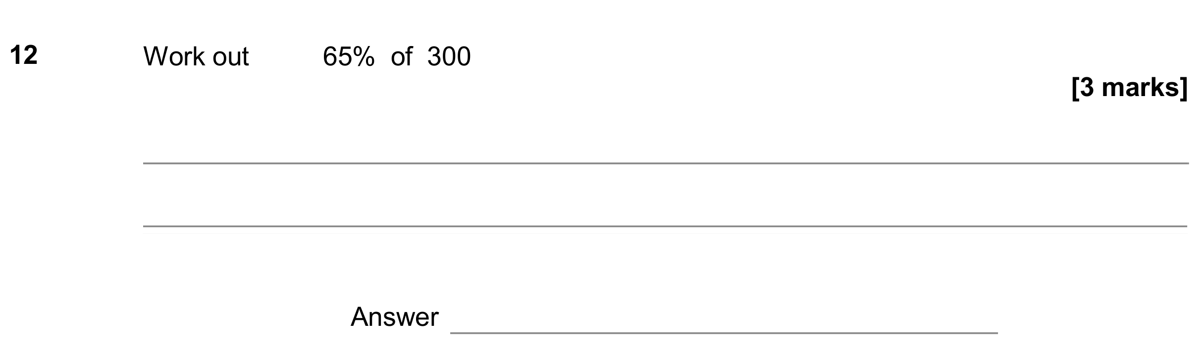 Question 12 — Percentages — AQA GCSE June 2019