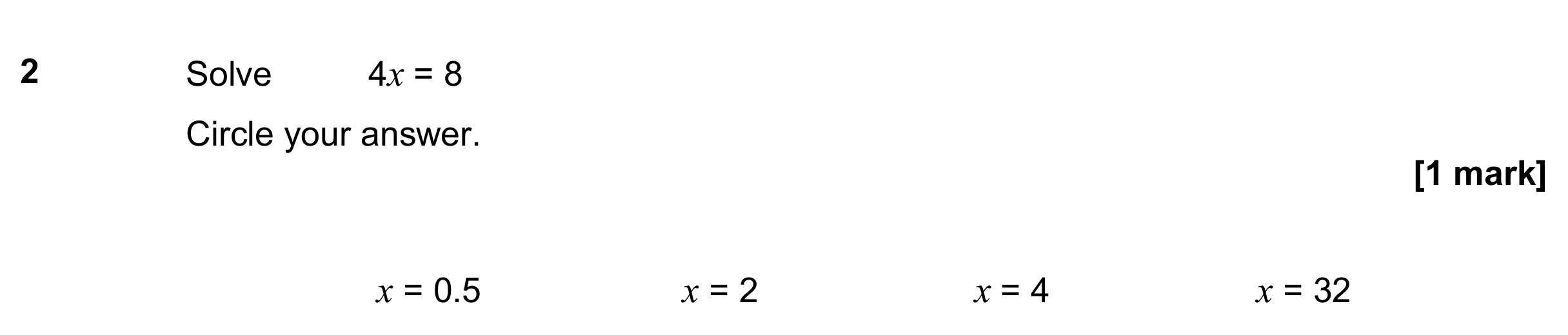 Question 2 — Linear Equations — AQA GCSE June 2019