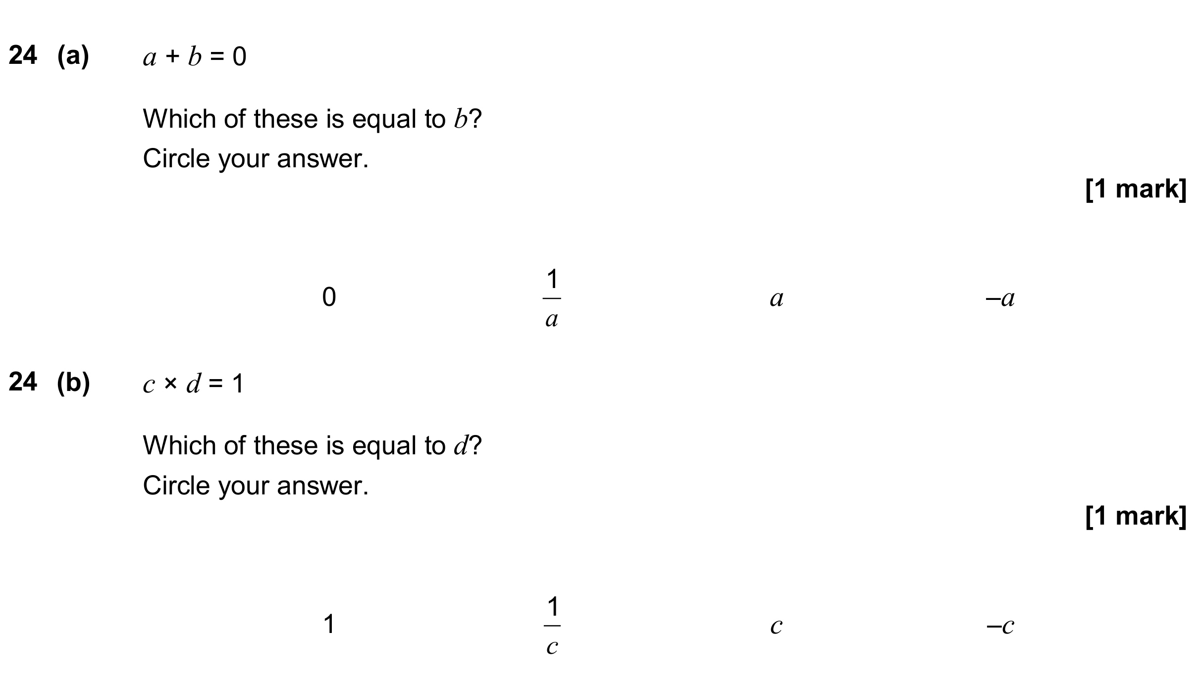 Question 24 — Formulae — AQA GCSE June 2019
