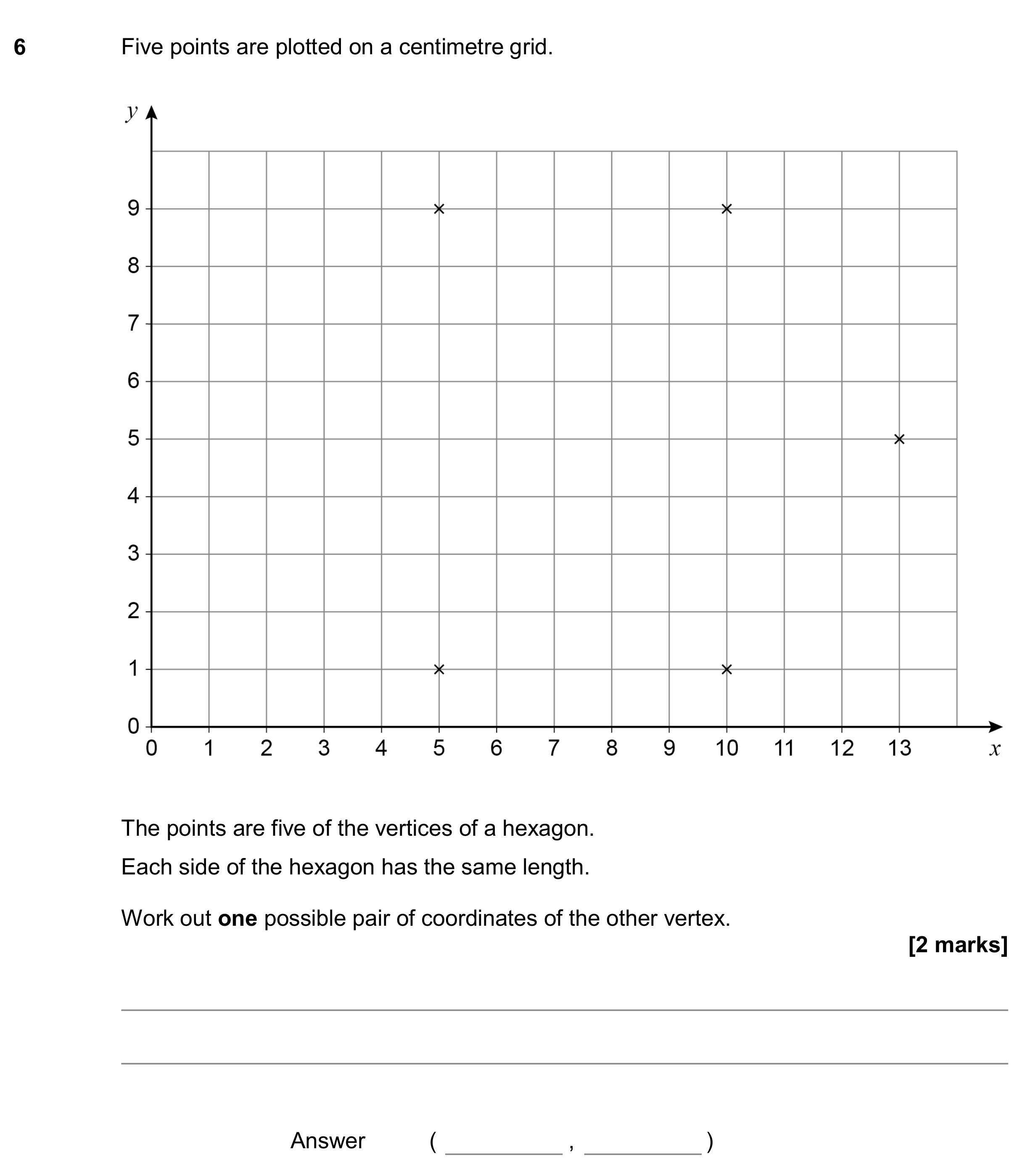 Question 6 — Coordinates, Polygons — AQA GCSE June 2019