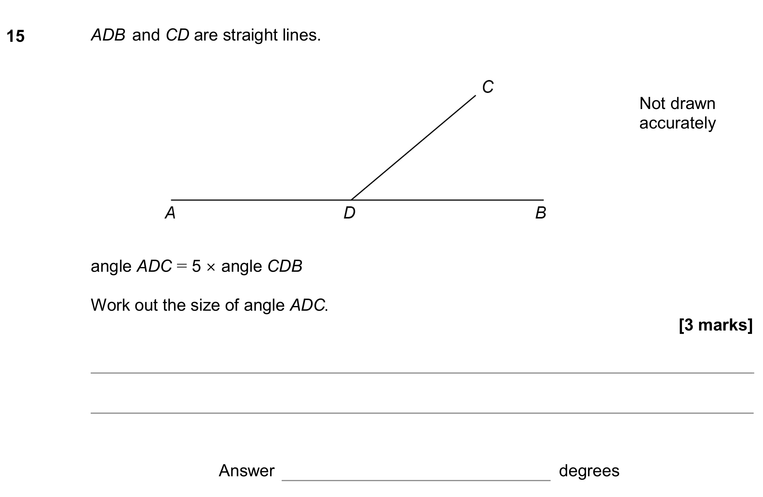 Question 15 — Angles — AQA GCSE November 2019