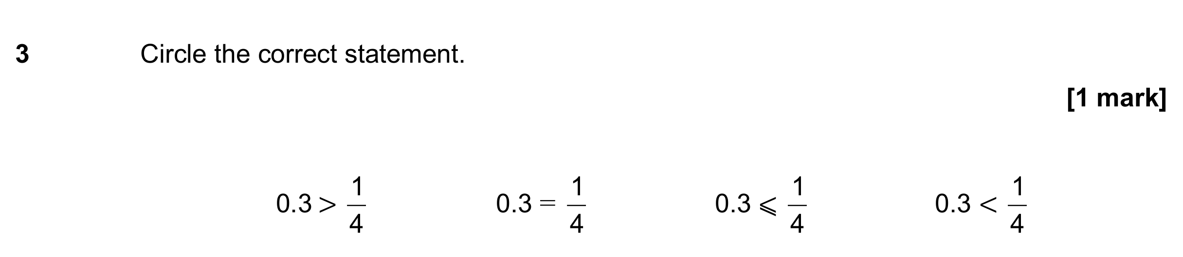 Question 3 — Fractions, Decimals — AQA GCSE November 2019