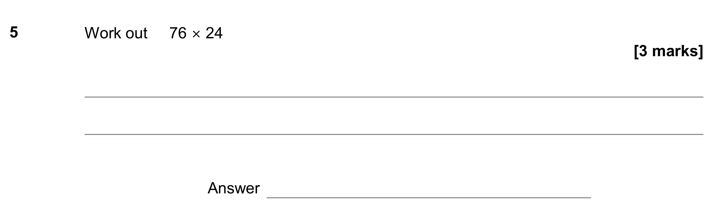 Question 5 — Multiplication — AQA GCSE November 2019