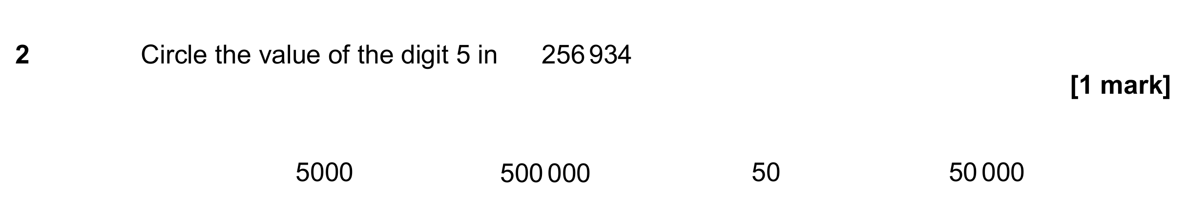 Question 2 — Place Value — AQA GCSE June 2020