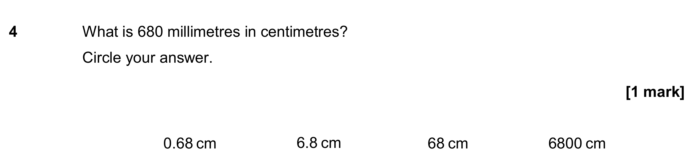 Question 4 — Unit Conversions — AQA GCSE June 2020