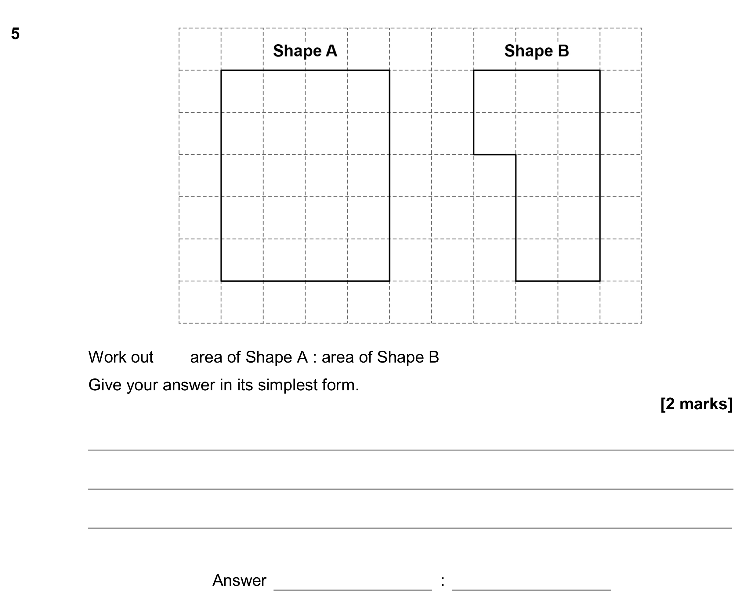 Question 5 — Perimeter and Area, Ratios — AQA GCSE June 2020