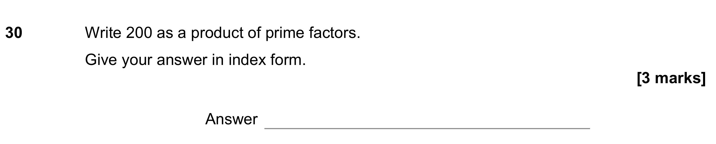 Question 30 — Prime Factors — AQA GCSE June 2021