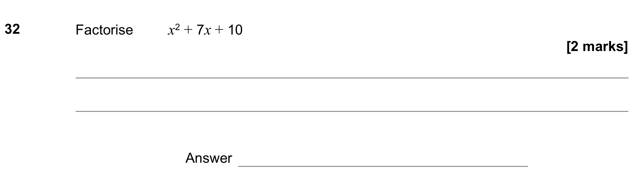 Question 32 — Quadratic Equations — AQA GCSE June 2021