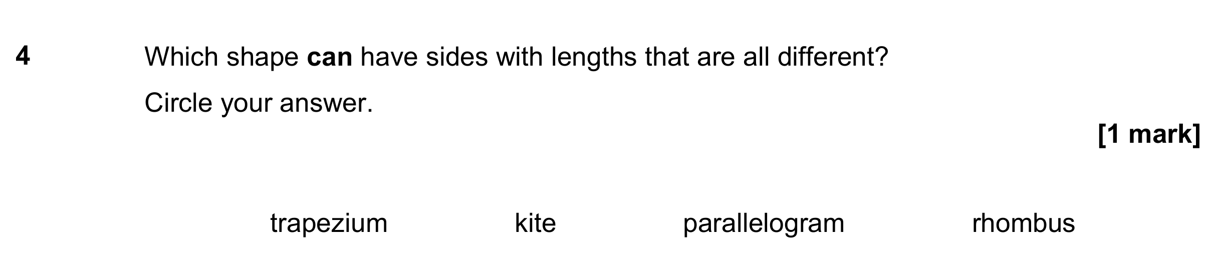 Question 4 — Polygons — AQA GCSE June 2021