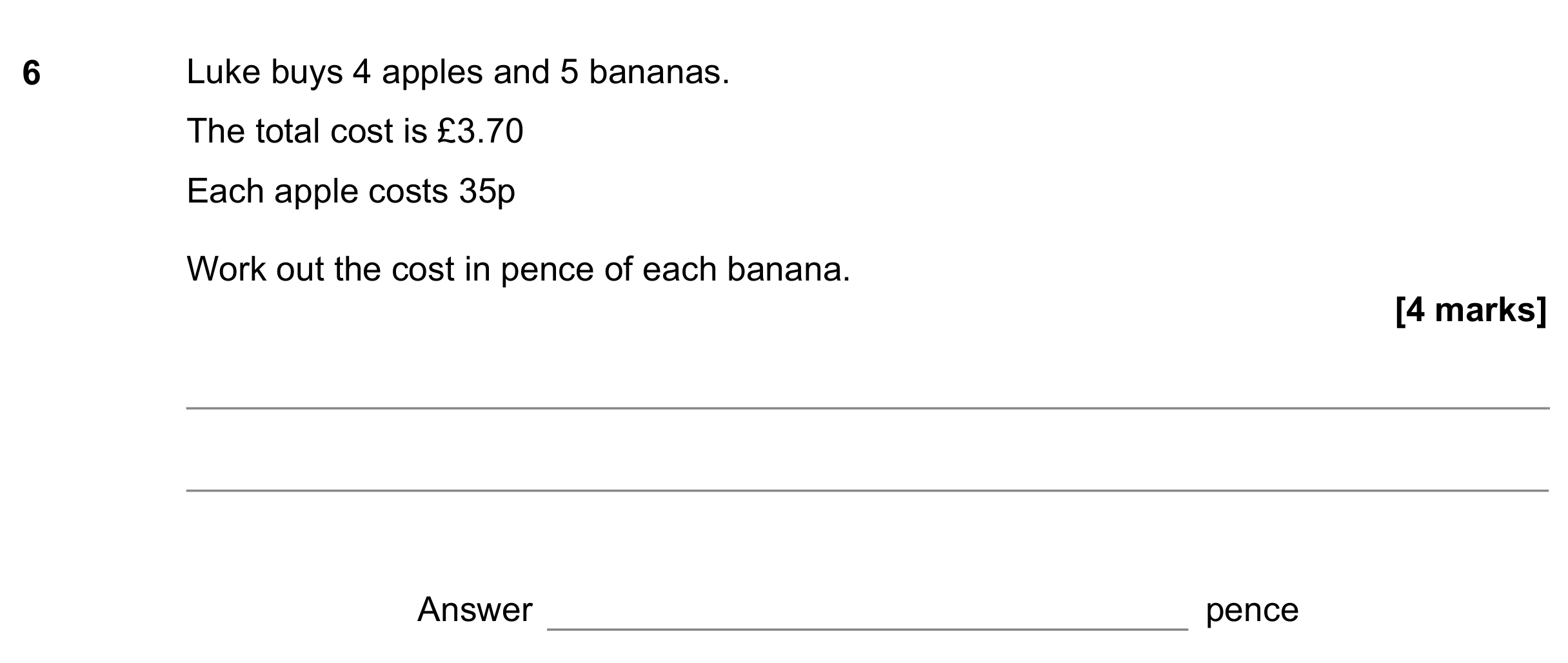 Question 6 — Money Problems — AQA GCSE June 2021