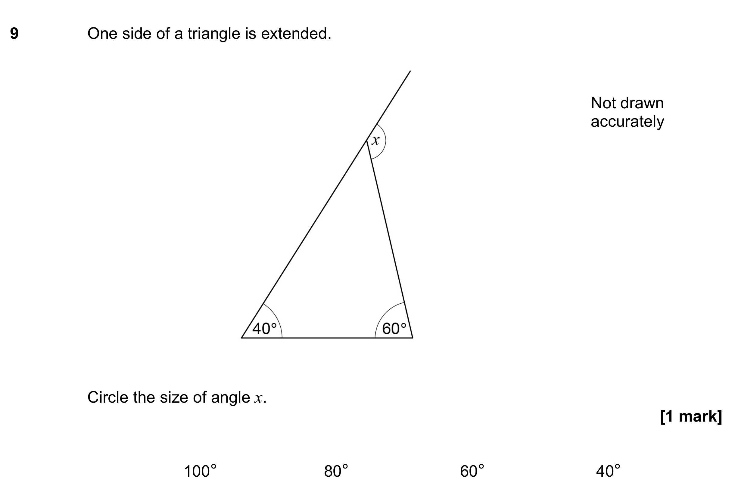 Question 9 — Angles — AQA GCSE June 2021