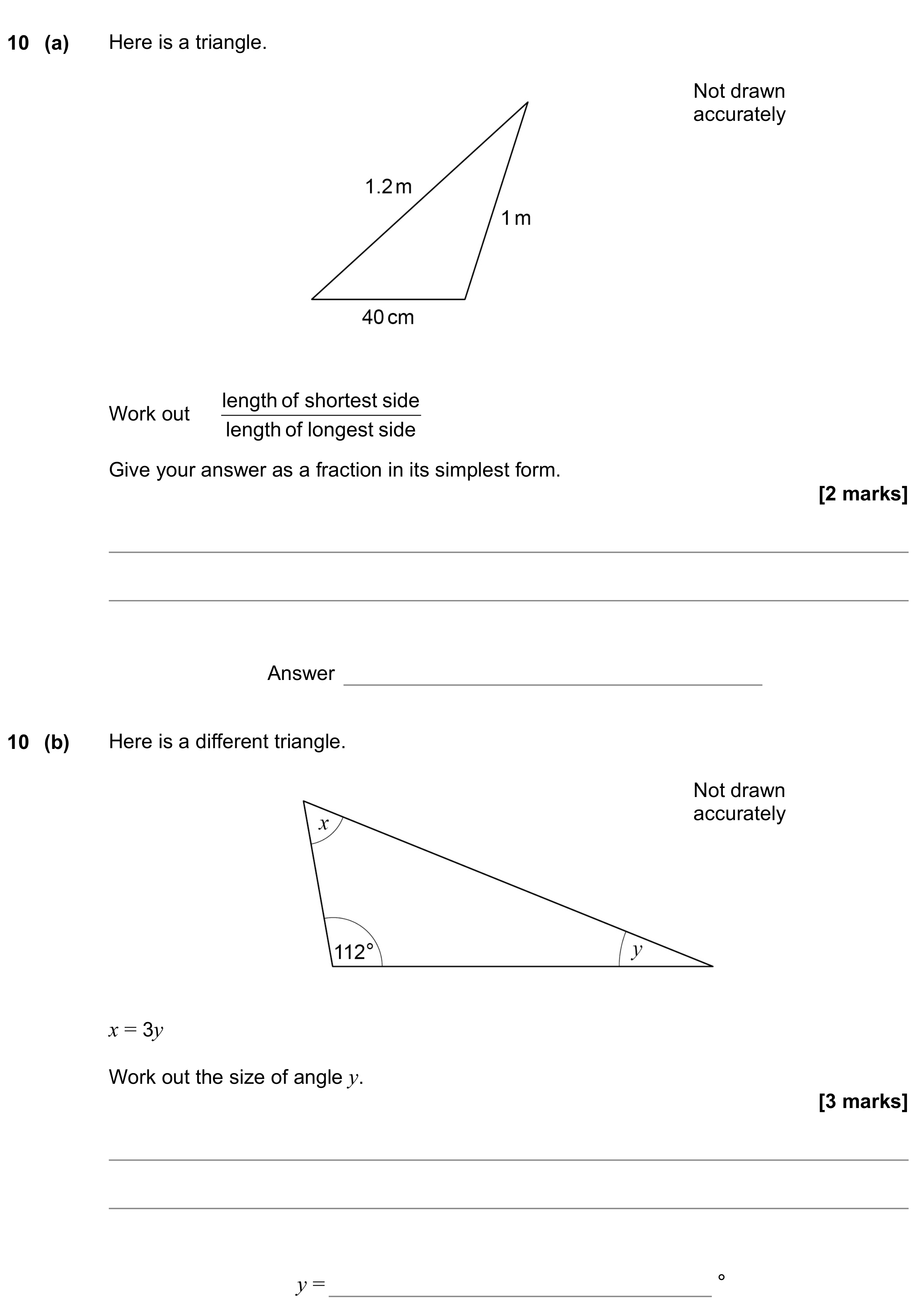 Question 10 — Formulae, Unit Conversions, Angles — AQA GCSE June 2022