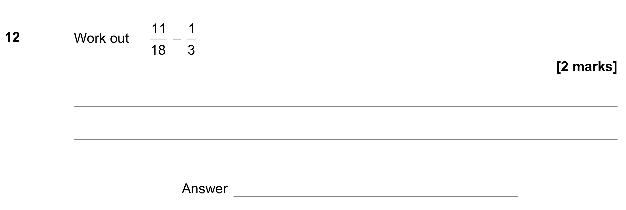 Question 12 — Fractions — AQA GCSE June 2022