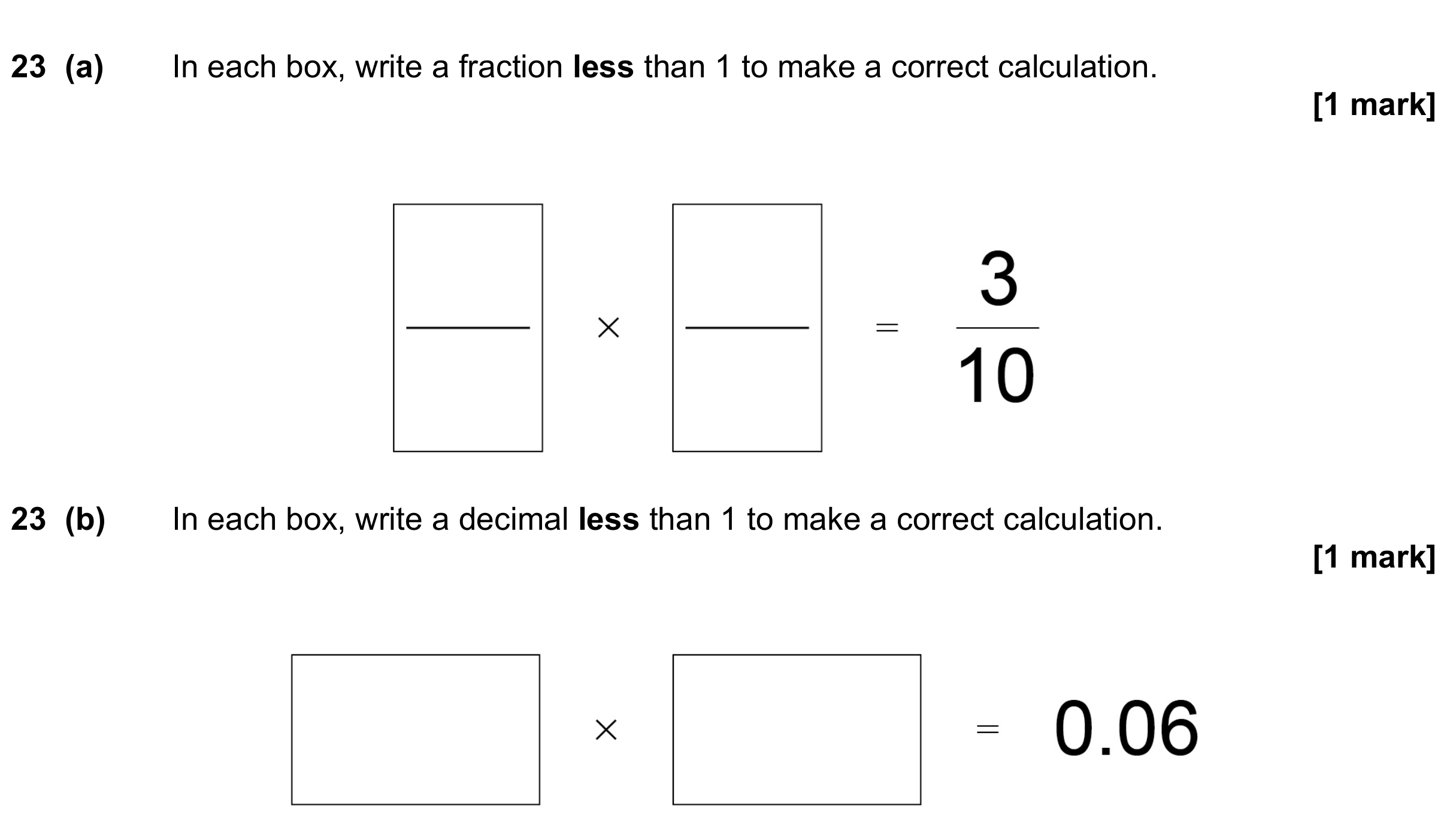 Question 23 — Fractions, Decimals — AQA GCSE June 2022