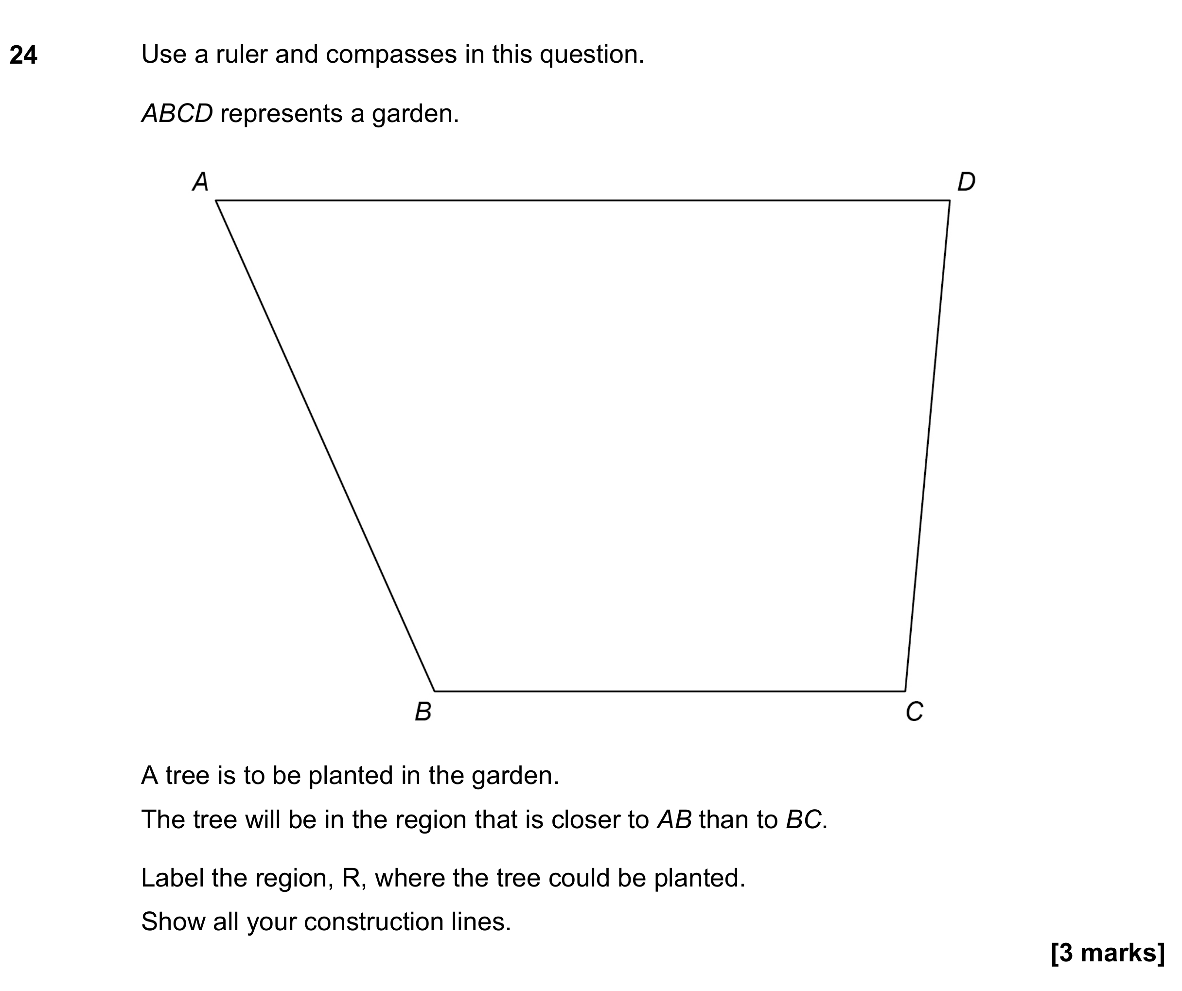 Question 24 — Construction — AQA GCSE June 2022