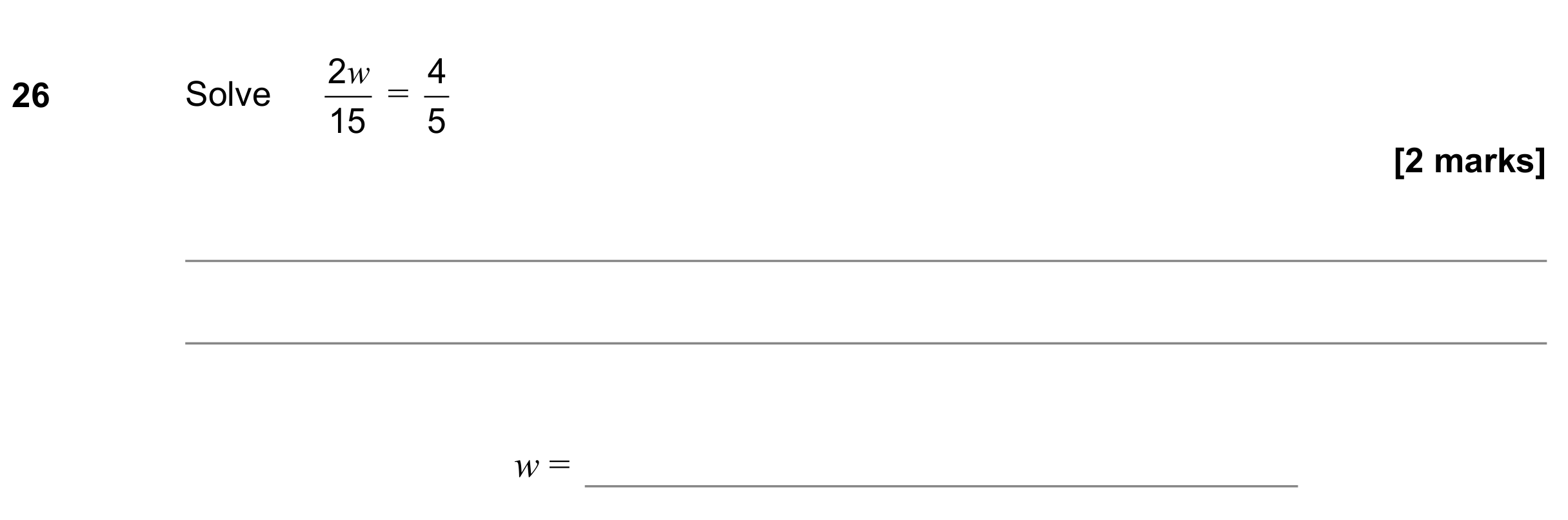 Question 26 — Linear Equations — AQA GCSE June 2022