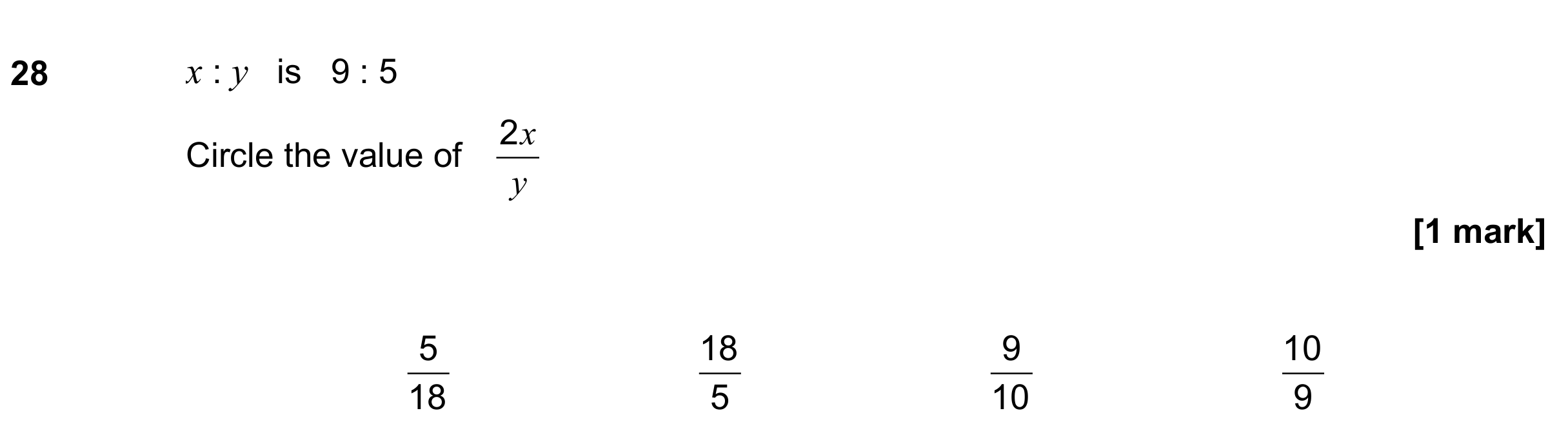Question 28 — Ratios — AQA GCSE June 2022