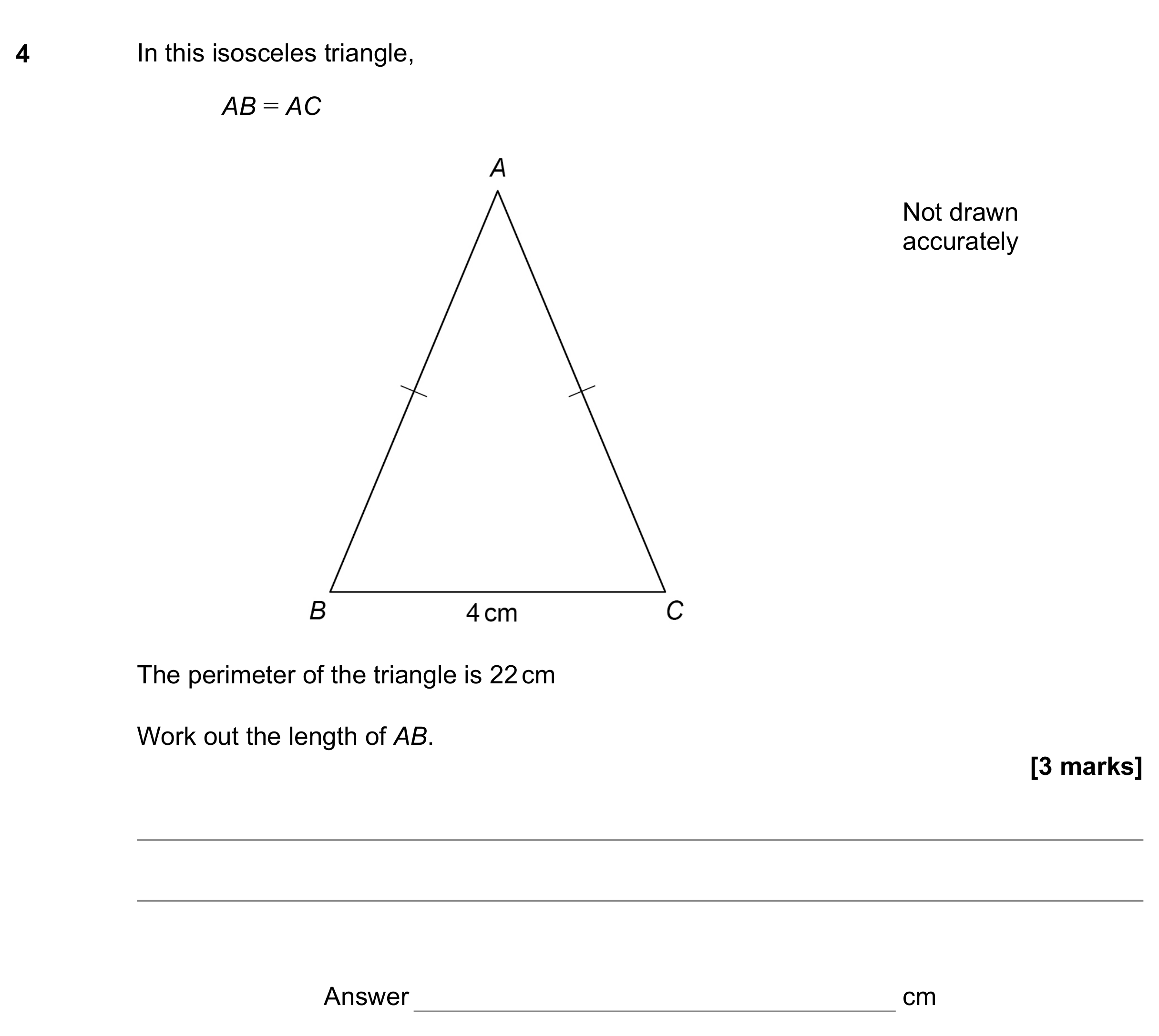 Question 4 — Perimeter and Area — AQA GCSE June 2022