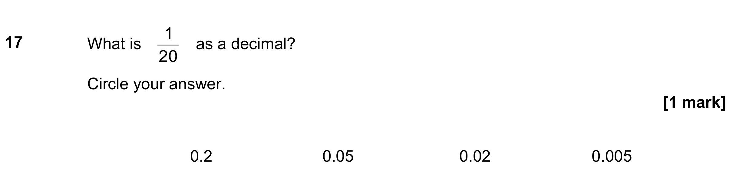 Question 17 — Decimals — AQA GCSE November 2022