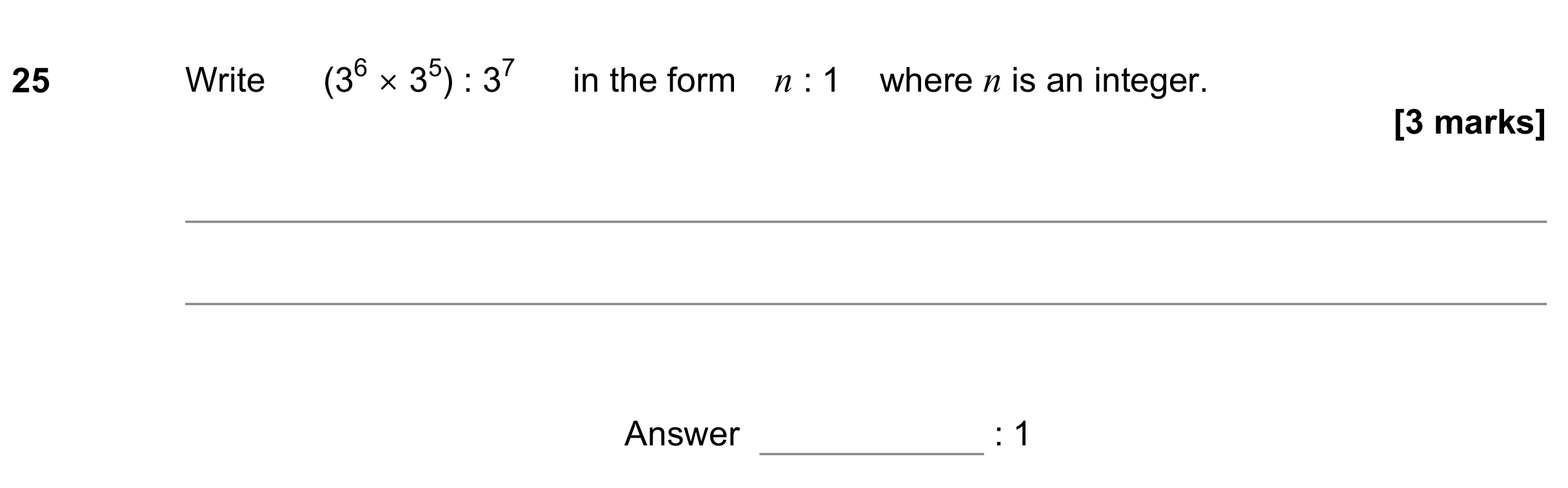 Question 25 — Powers, Ratios — AQA GCSE November 2022