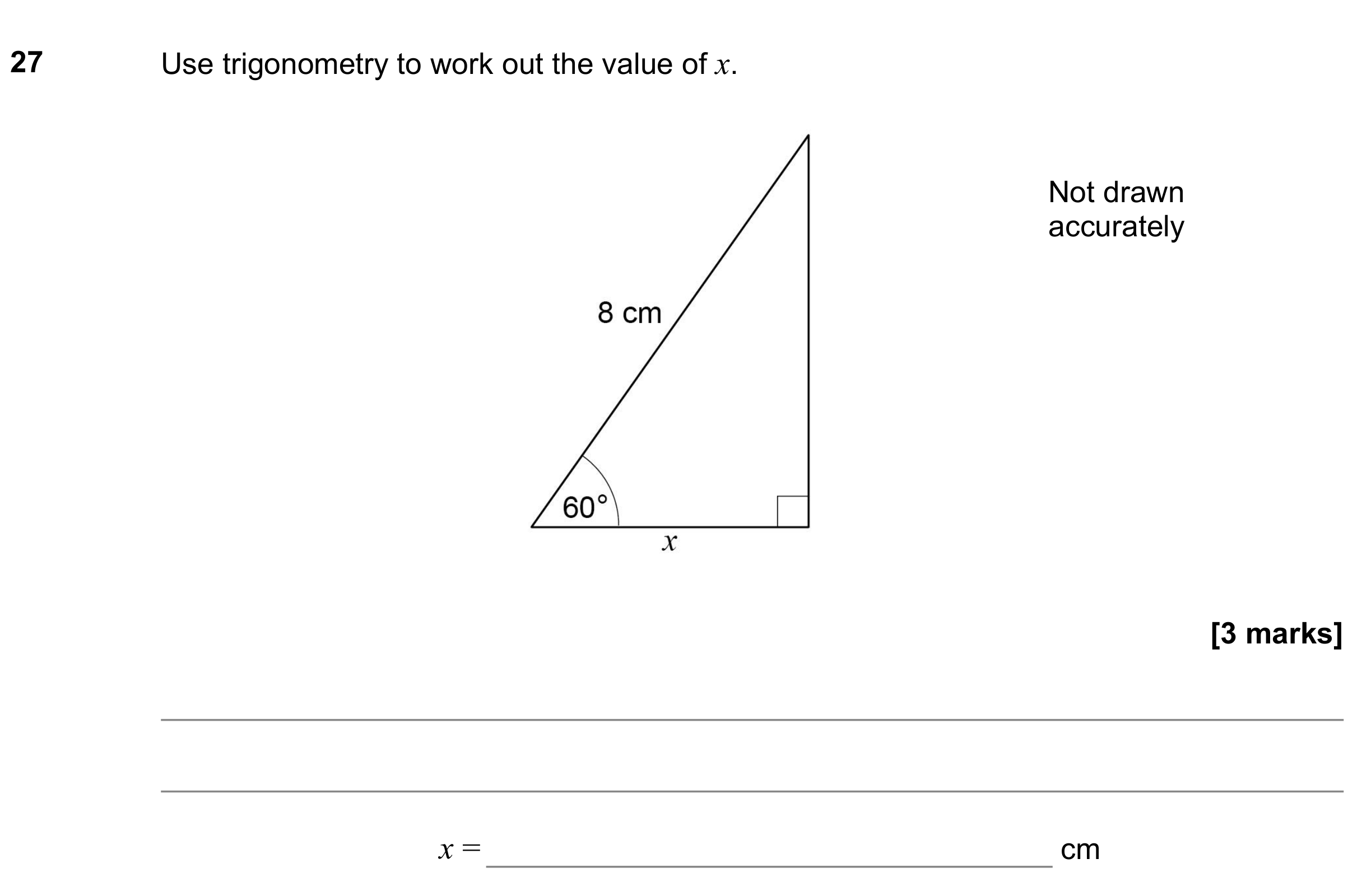 Question 27 — Trigonometry — AQA GCSE November 2022