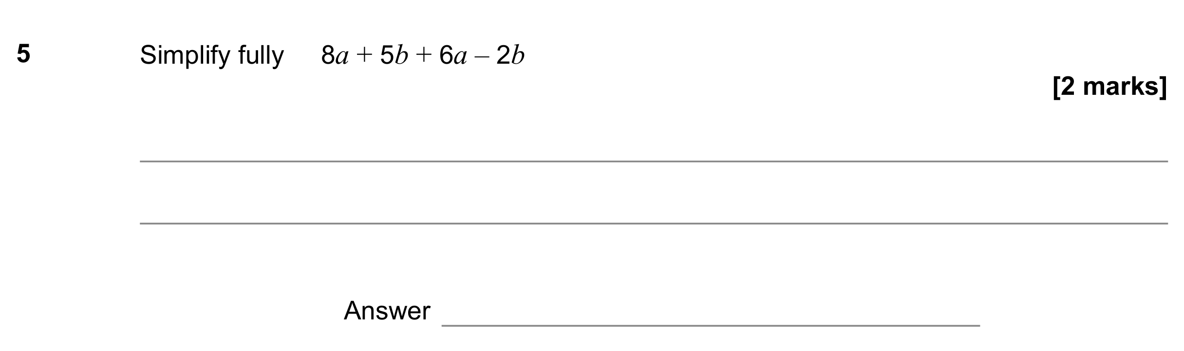 Question 5 — Factorise/Expand/Simplify — AQA GCSE November 2022
