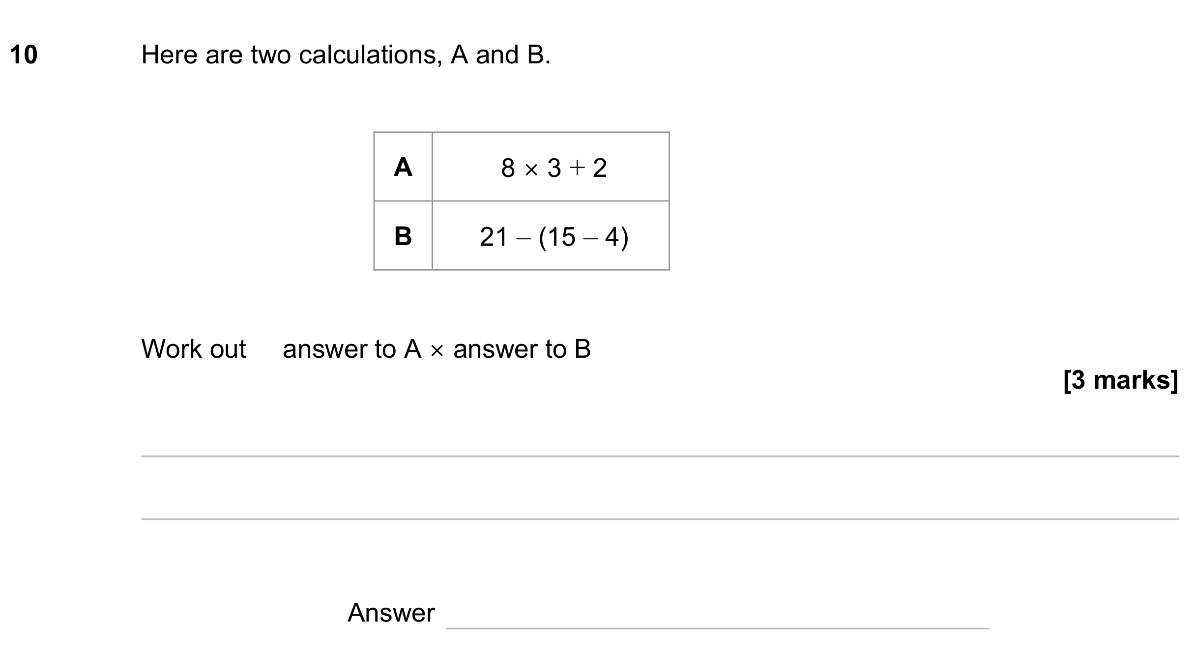 Question 10 — Numbers — AQA GCSE June 2023
