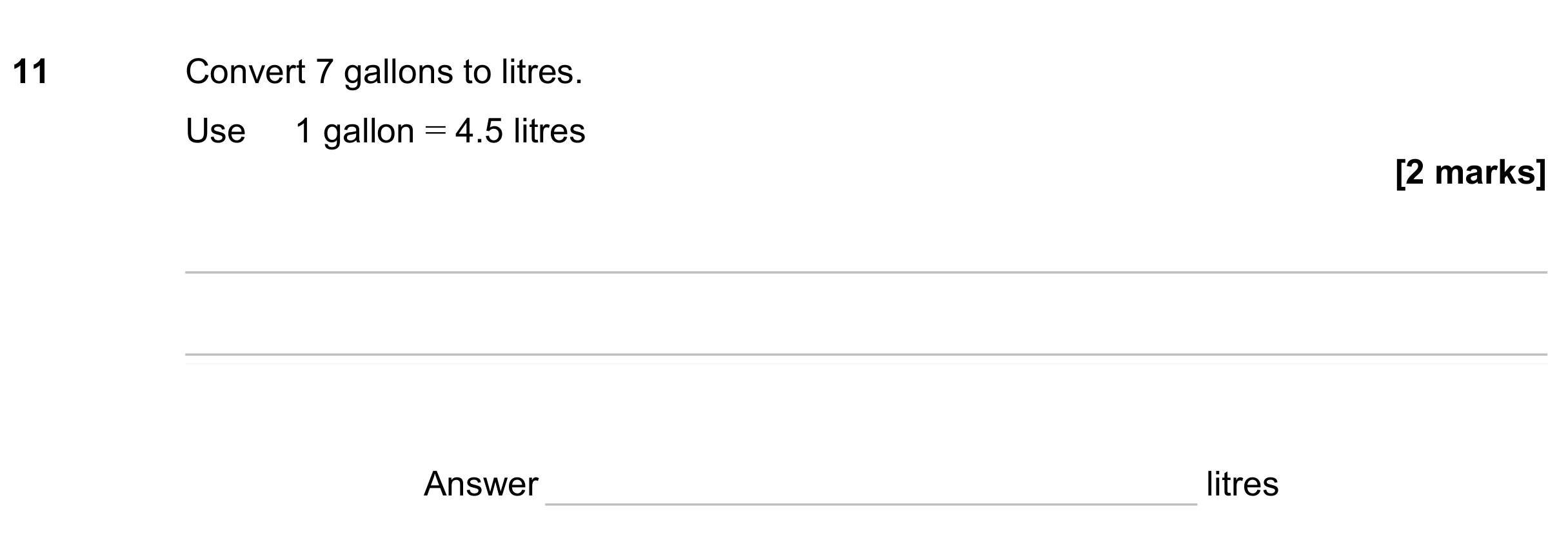 Question 11 — Unit Conversions — AQA GCSE June 2023