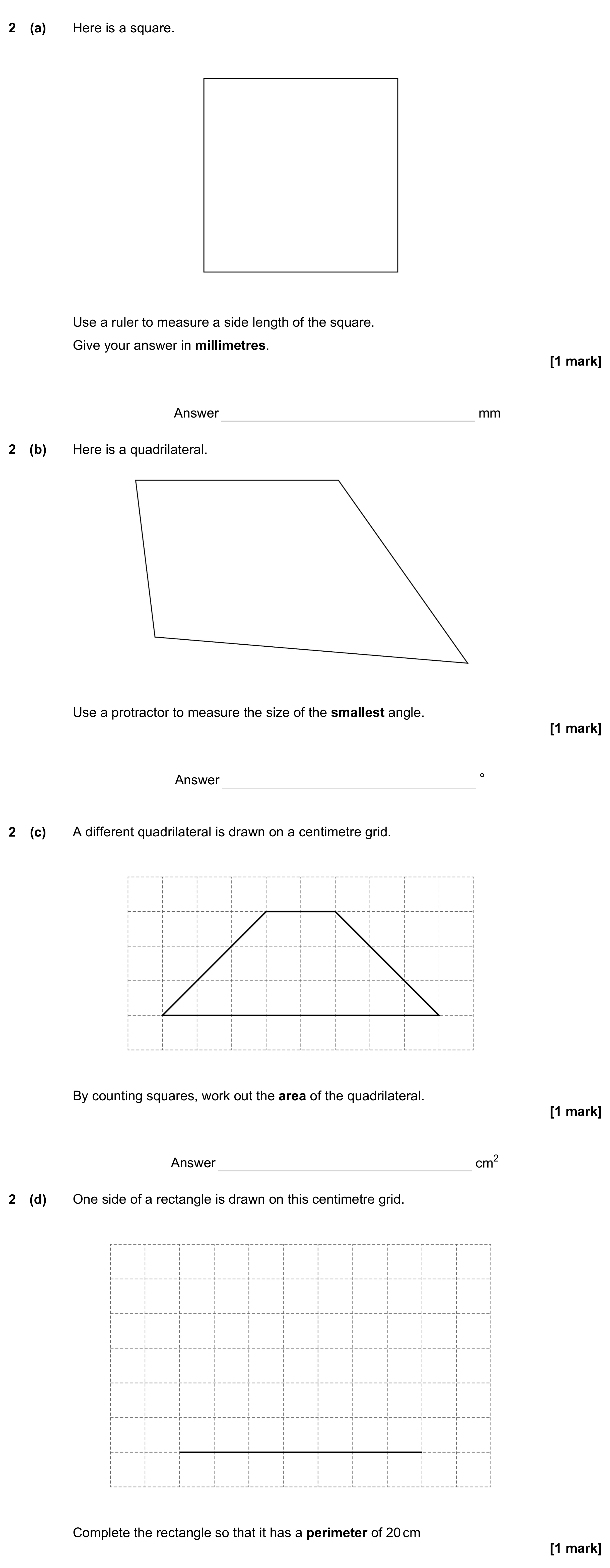 Question 2 — Measure, Perimeter and Area — AQA GCSE June 2023