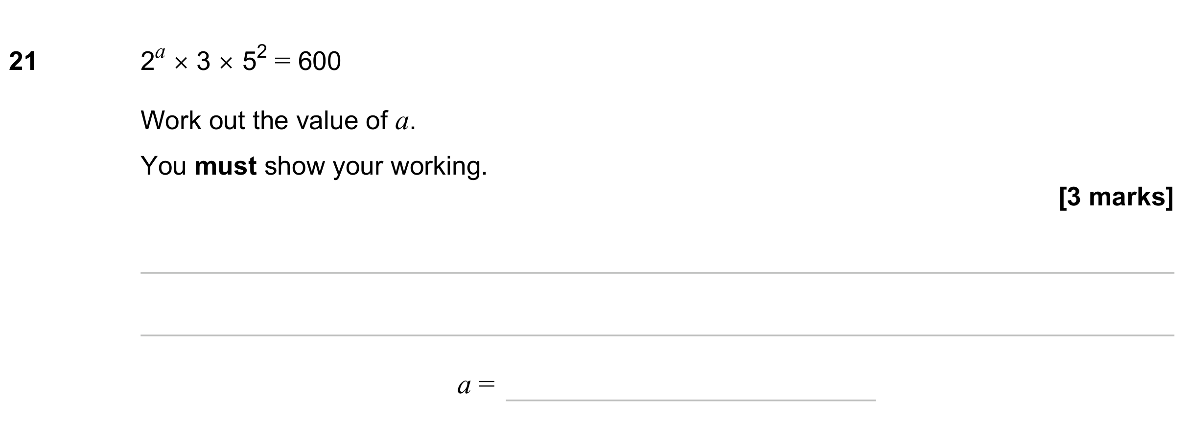 Question 21 — Prime Factors — AQA GCSE June 2023