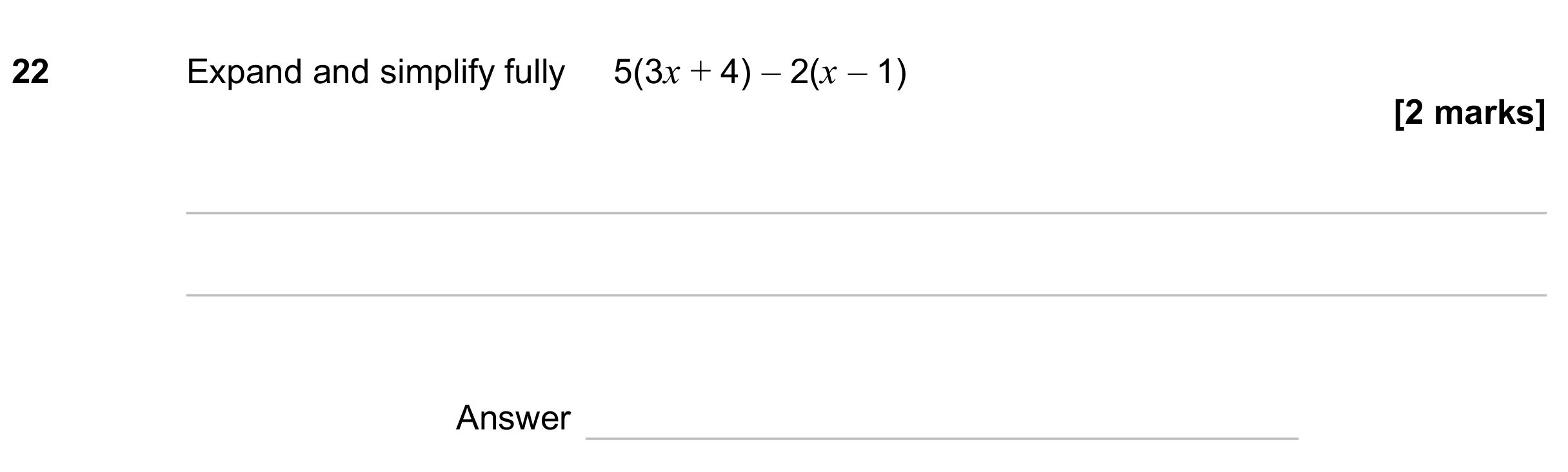Question 22 — Factorise/Expand/Simplify — AQA GCSE June 2023