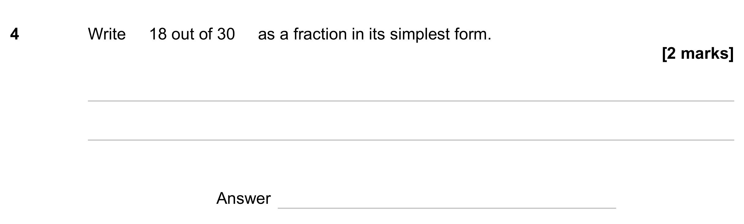 Question 4 — Fractions — AQA GCSE June 2023