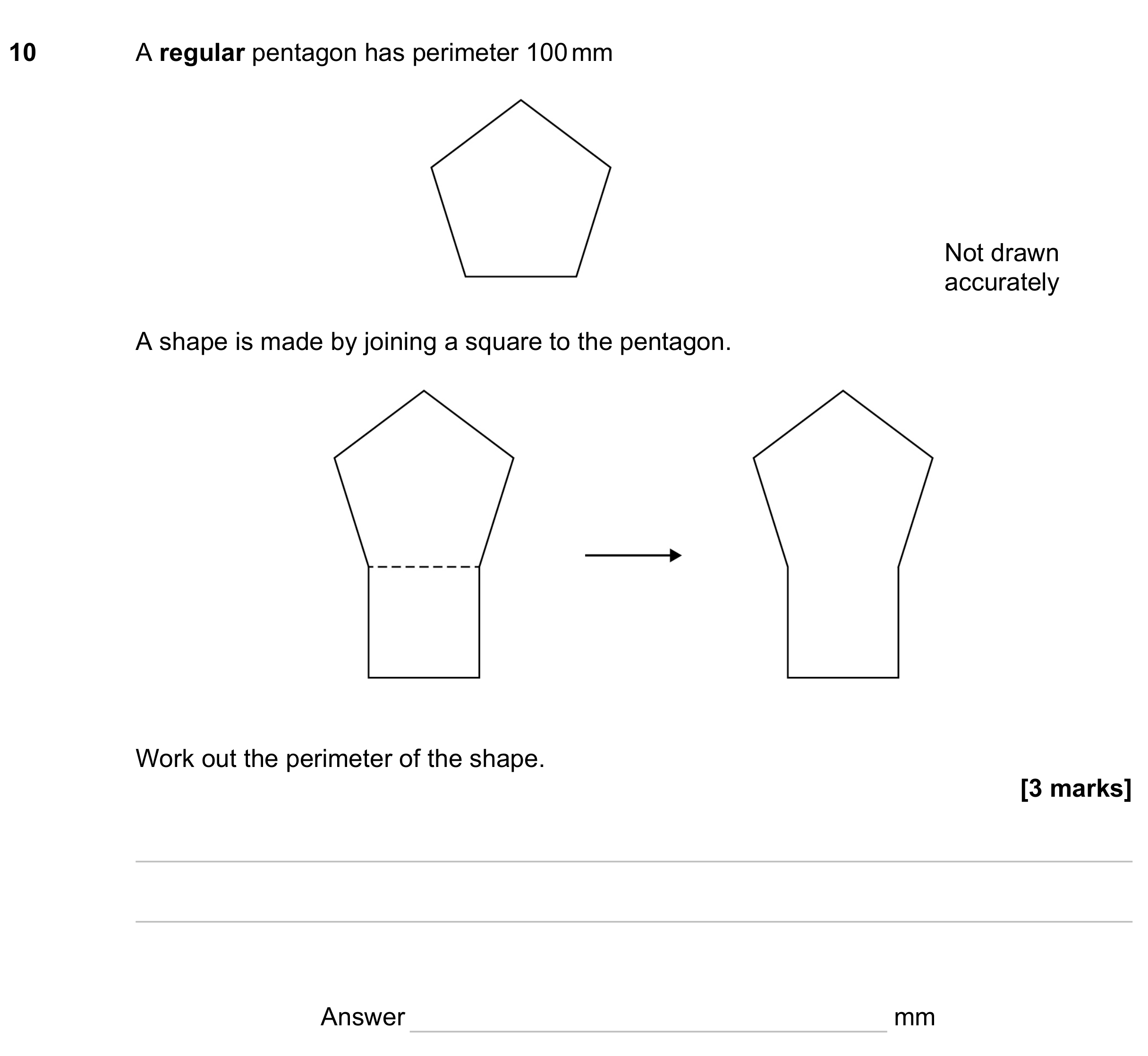 Question 10 — Perimeter and Area — AQA GCSE November 2023