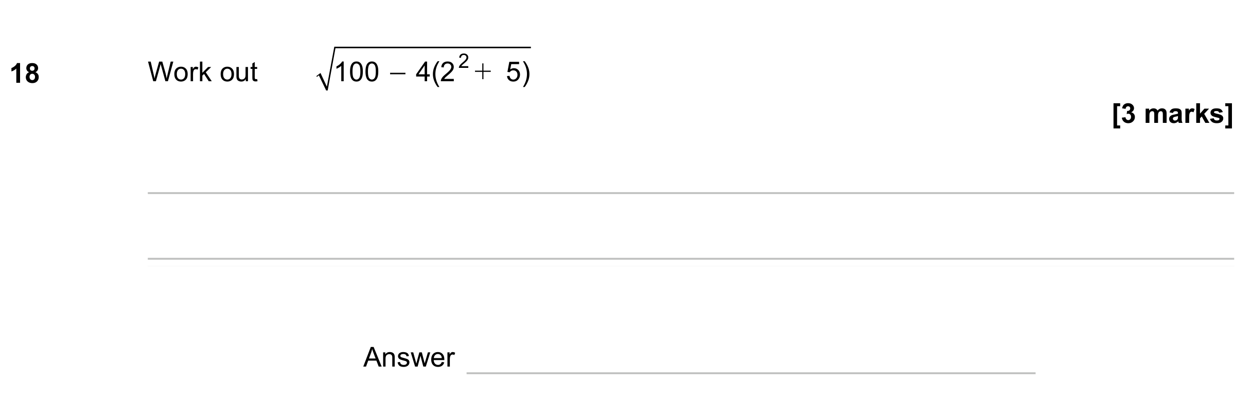 Question 18 — Numbers — AQA GCSE November 2023