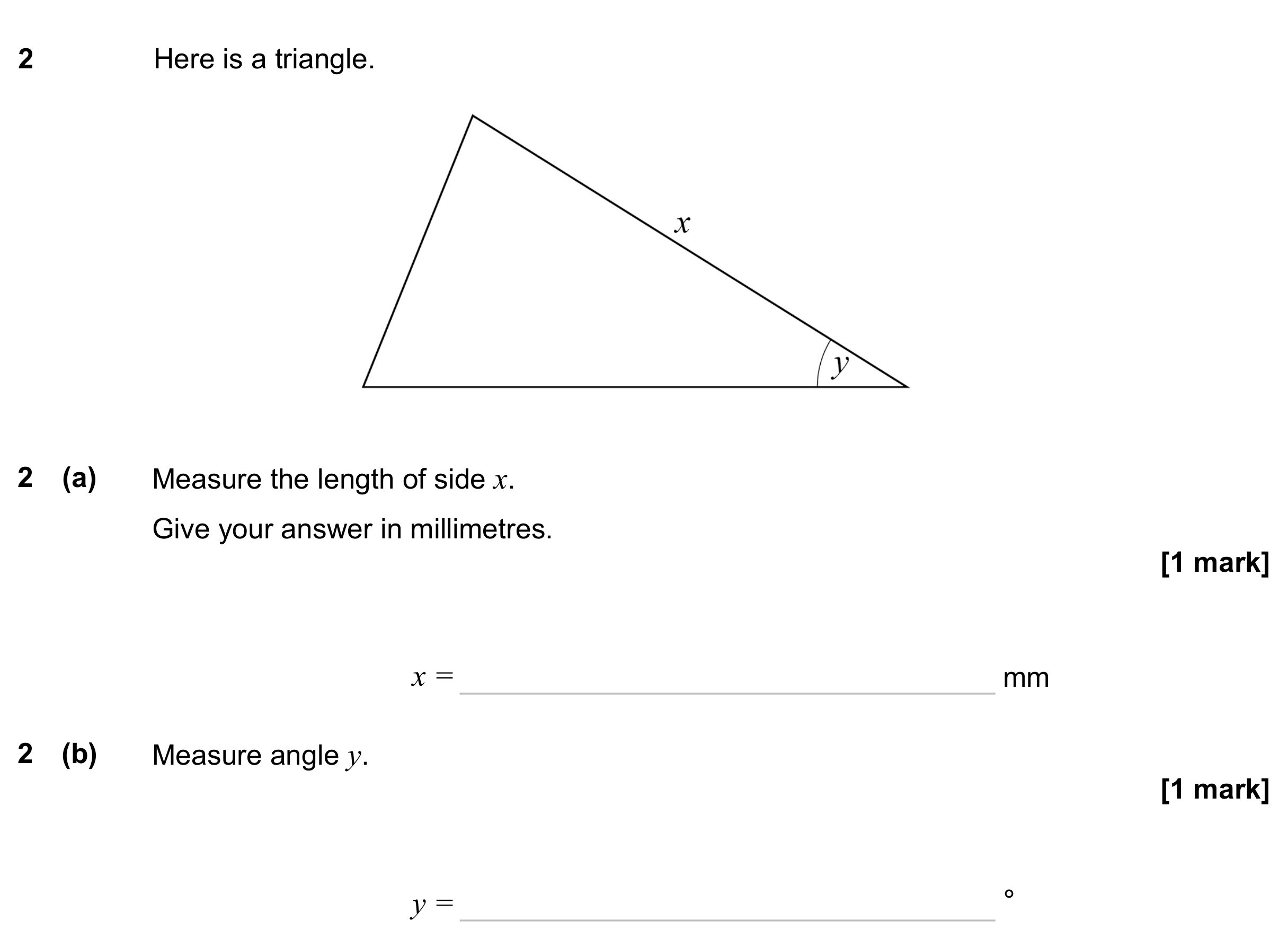 Question 2 — Measure — AQA GCSE November 2023