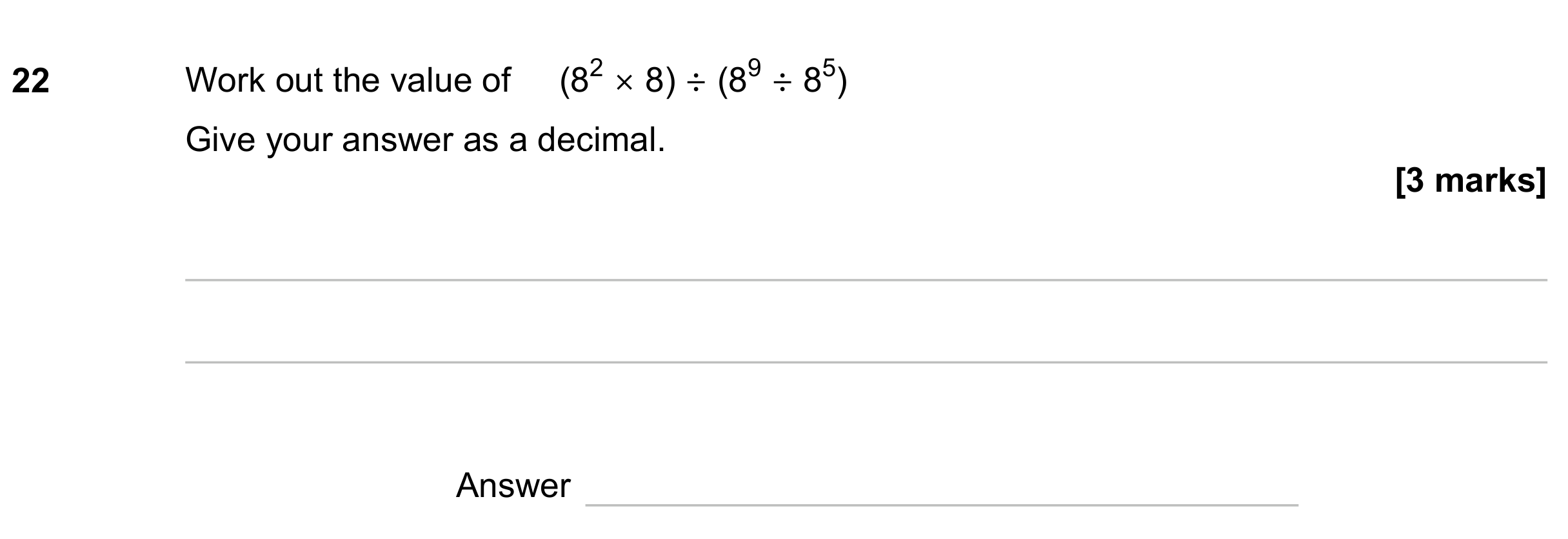Question 22 — Powers — AQA GCSE November 2023