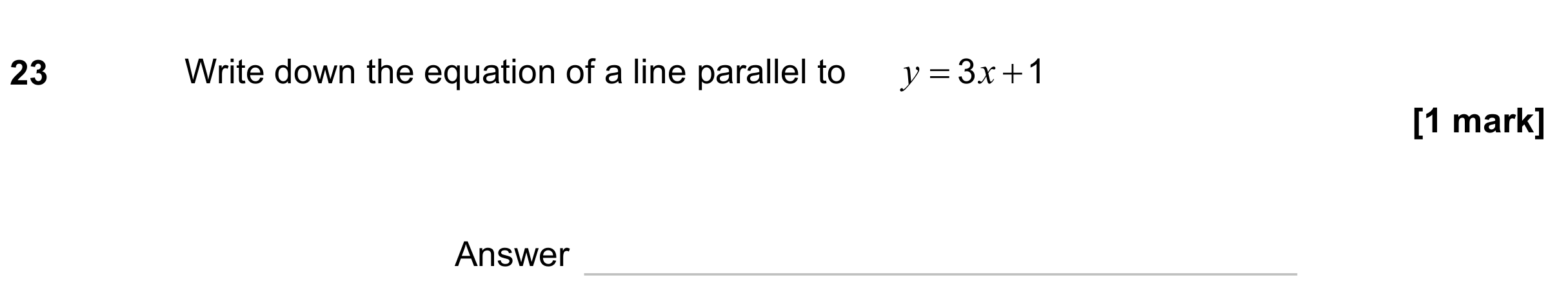 Question 23 — Straight Line Graphs — AQA GCSE November 2023
