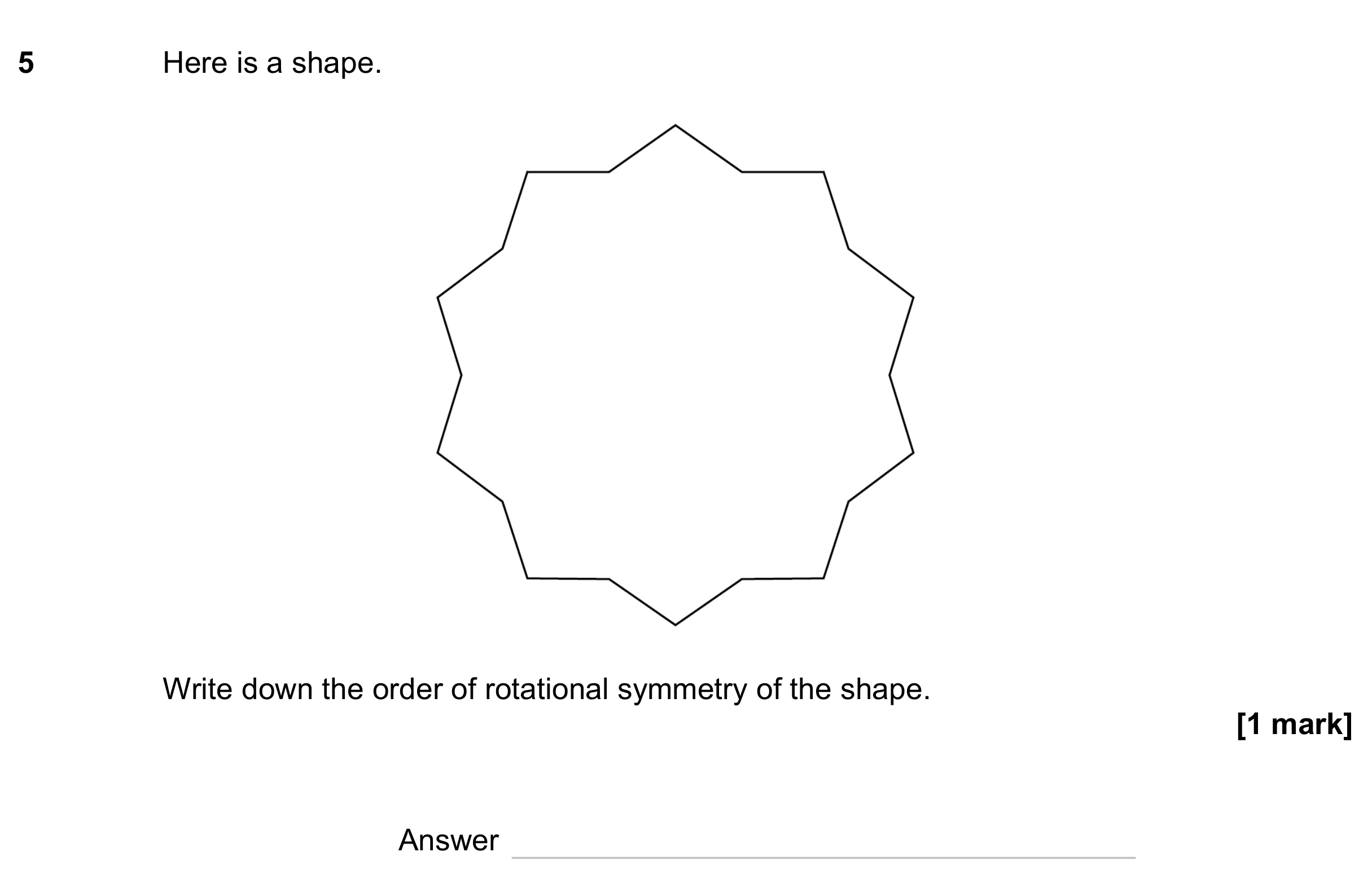 Question 5 — Symmetry — AQA GCSE November 2023