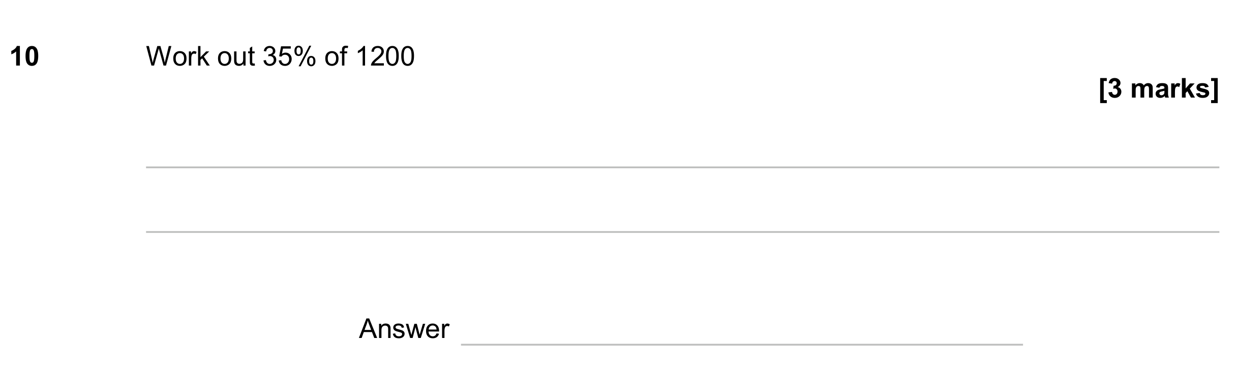 Question 10 — Percentages — AQA GCSE June 2024