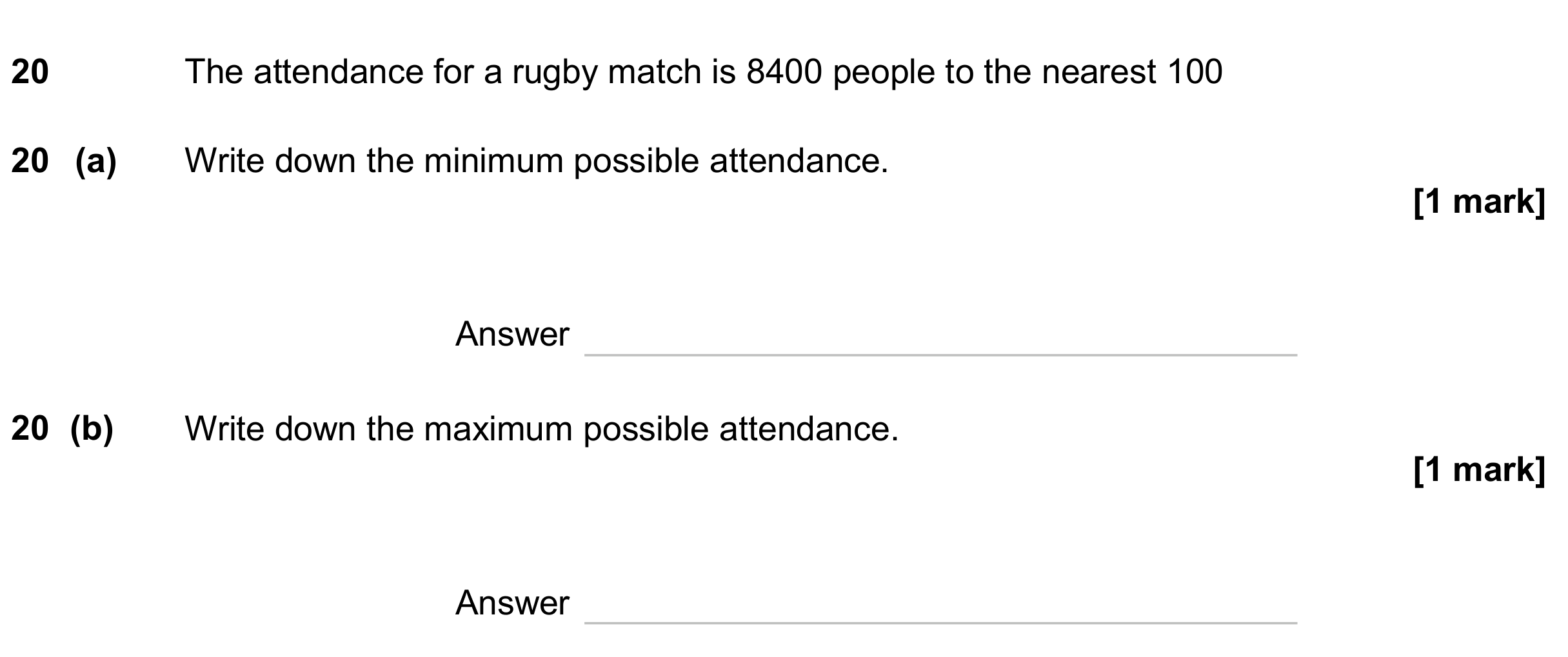 Question 20 — Rounding — AQA GCSE June 2024