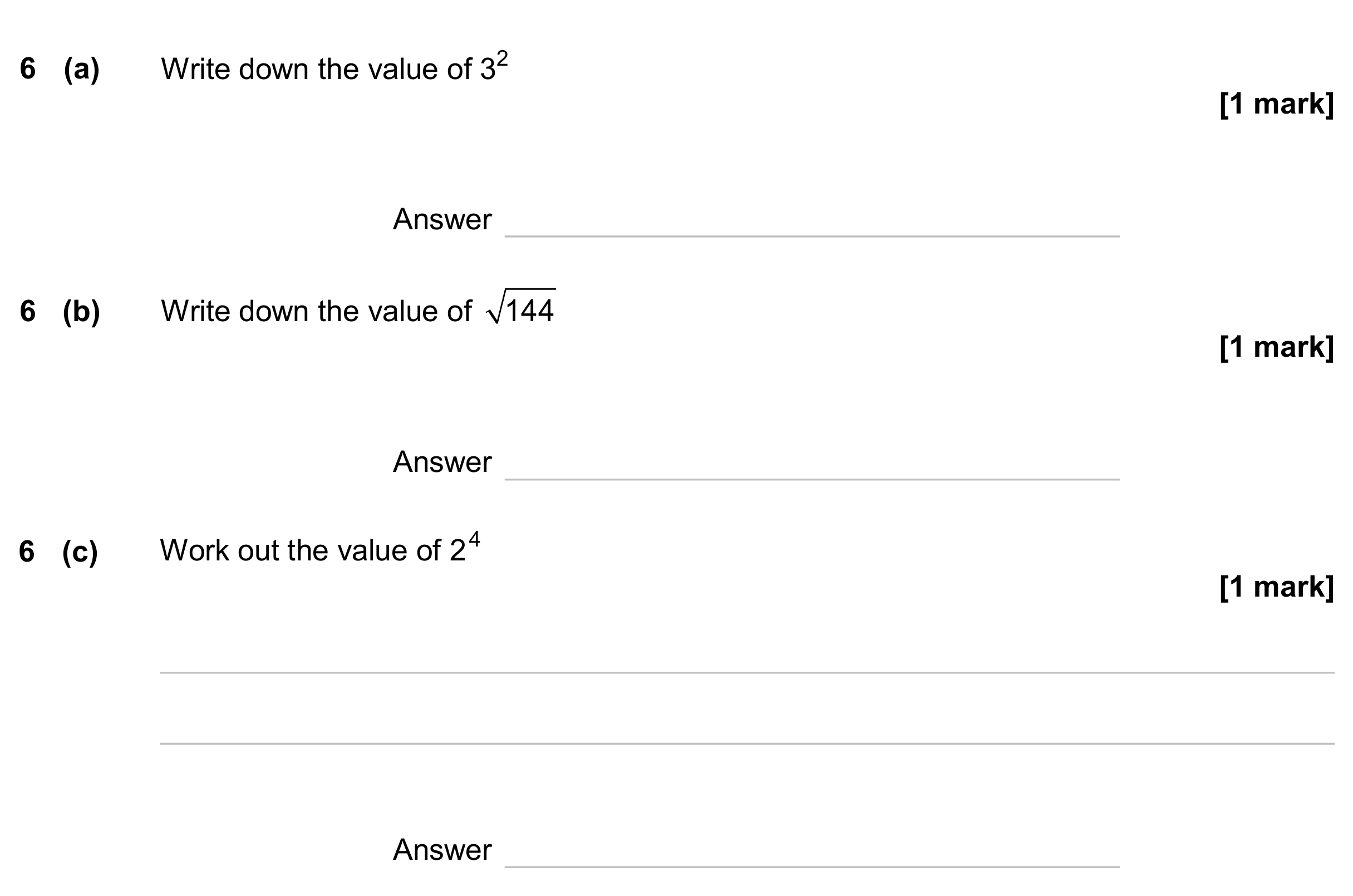 Question 6 — Powers, Roots — AQA GCSE June 2024