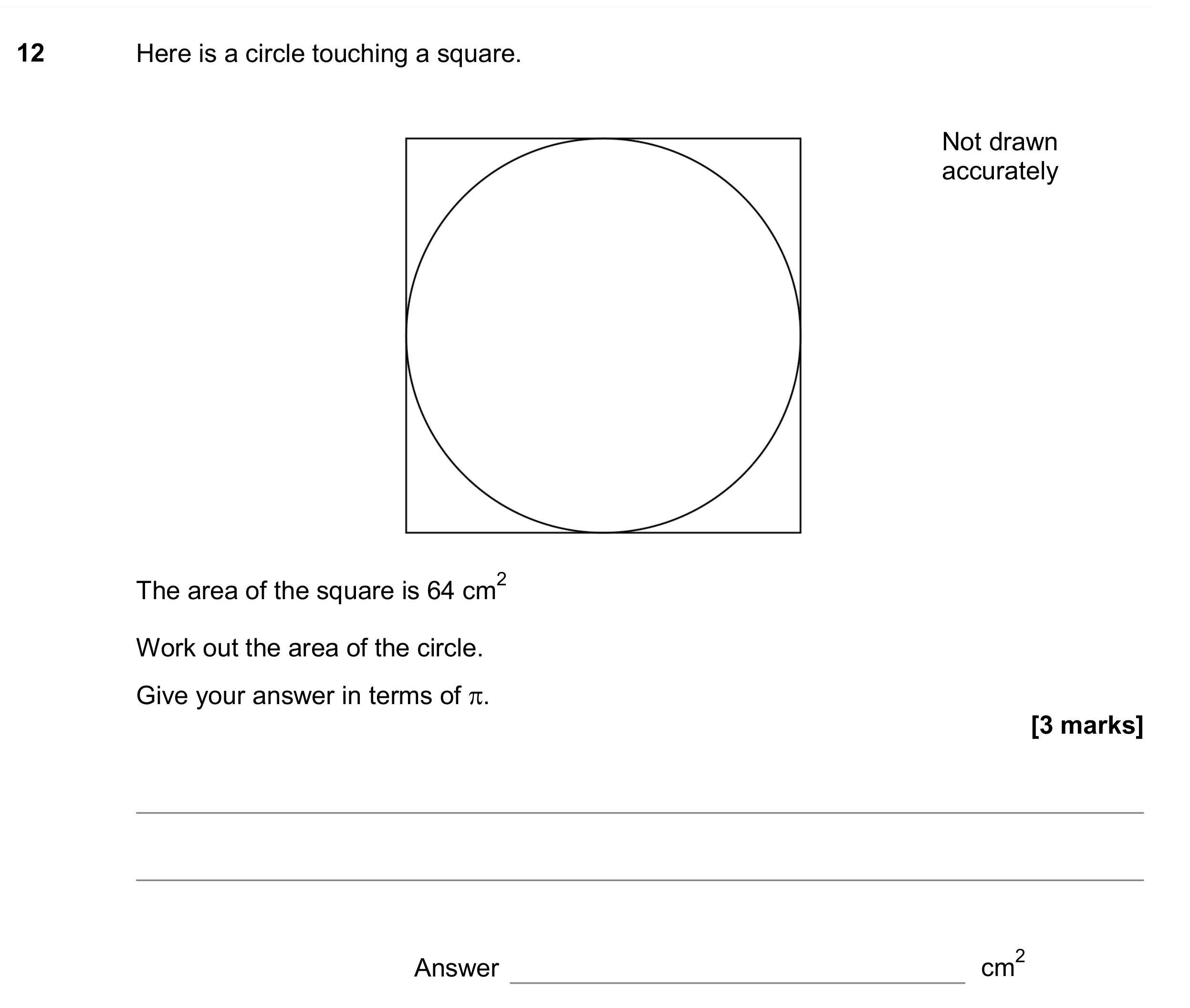 Question 12 — Perimeter and Area — AQA GCSE June 2017