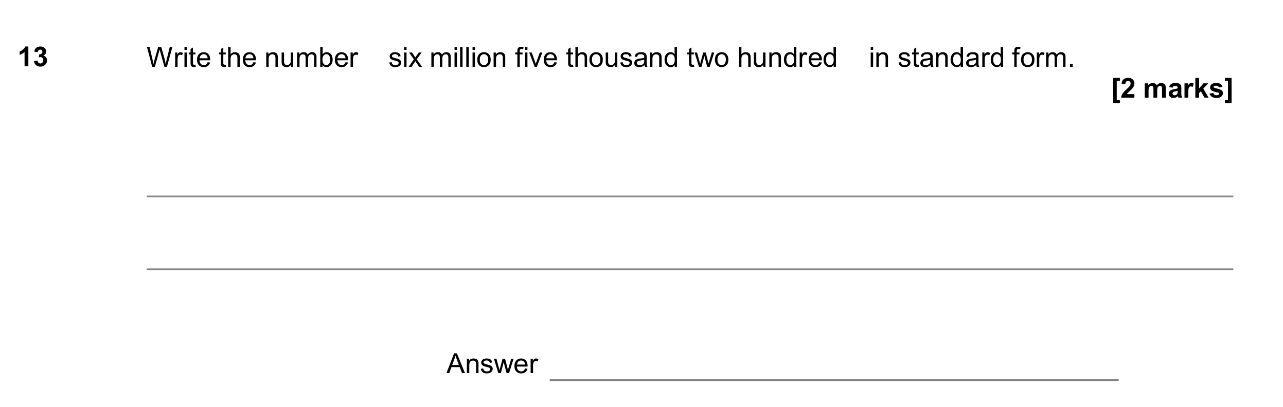 Question 13 — Writing Numbers as Words — AQA GCSE June 2017