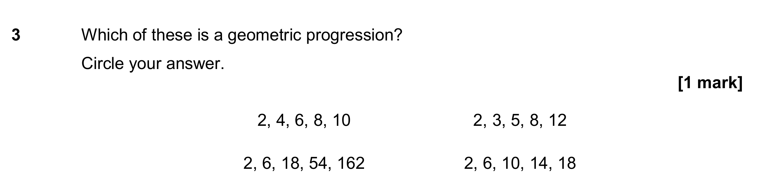 Question 3 — Sequences — AQA GCSE June 2017