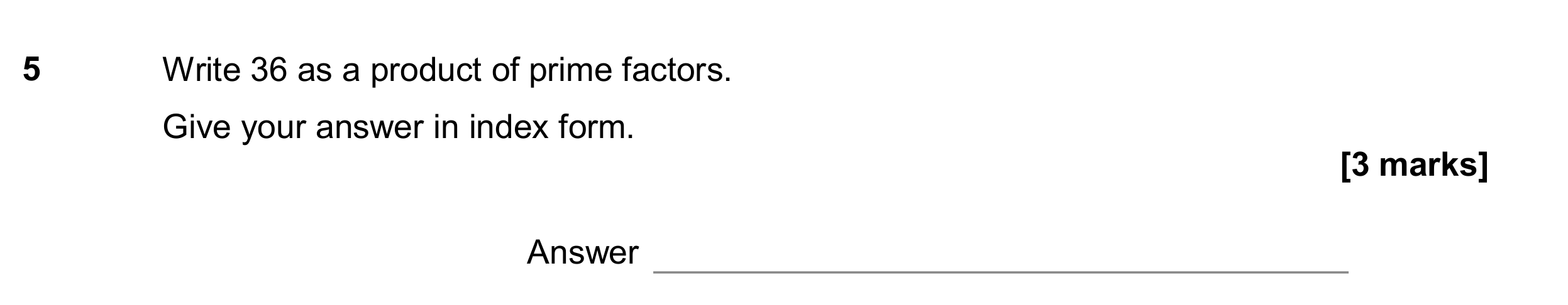 Question 5 — Prime Factors — AQA GCSE June 2017